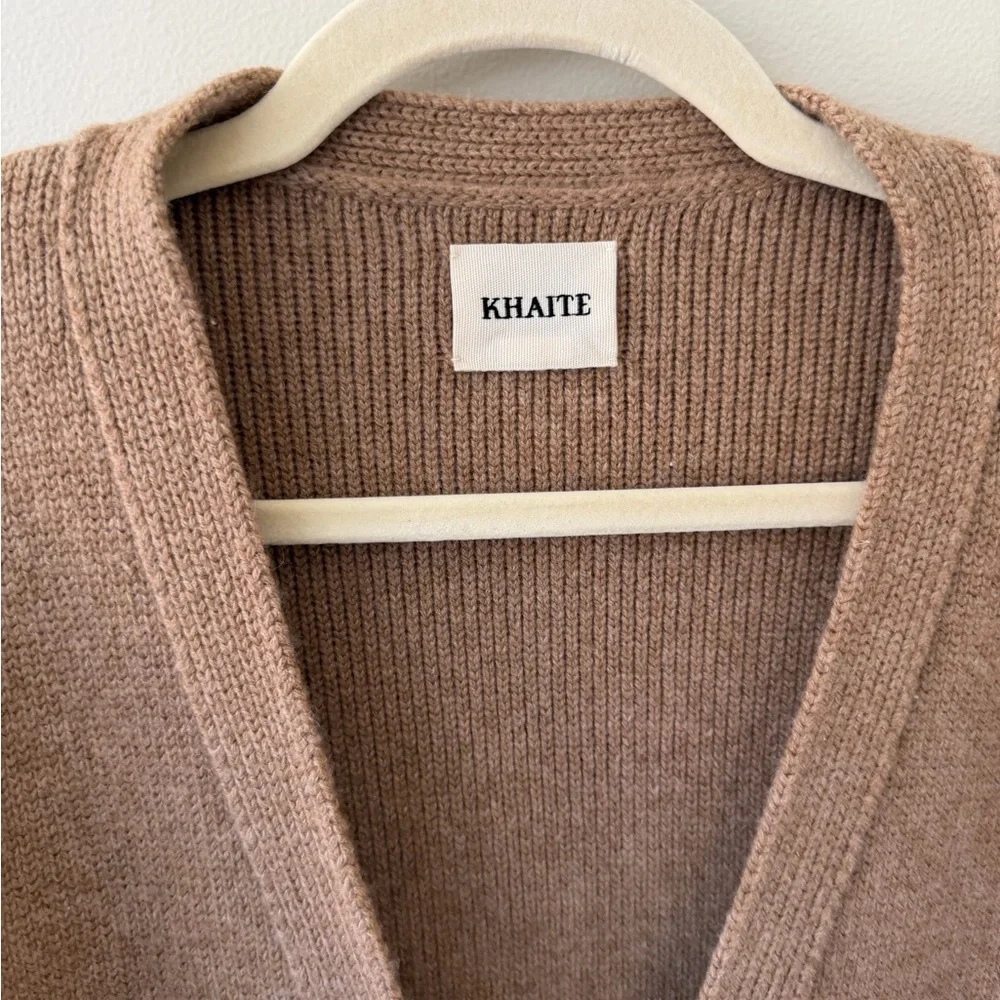 KHAITE Scarlet Camel Cardigan Sweater - Picture 2 of 7